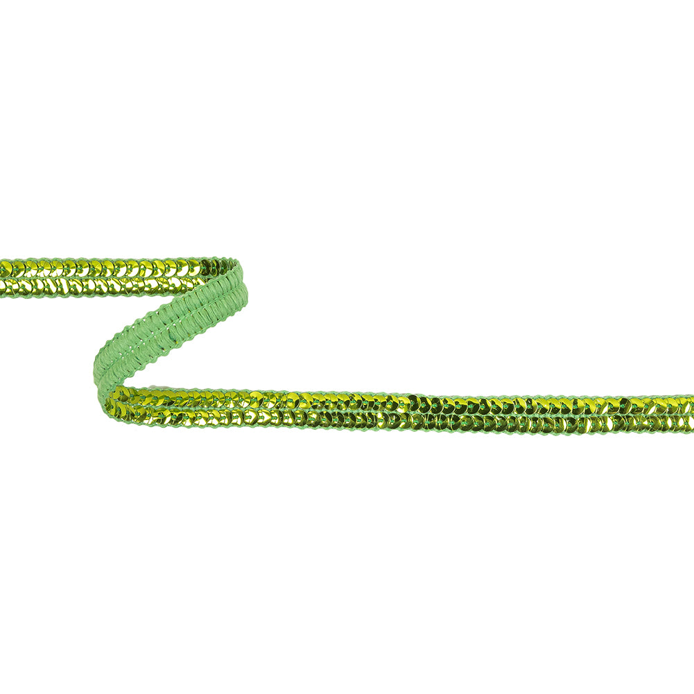 Metallic Lime Two Row Sequins Trim - 0.5
