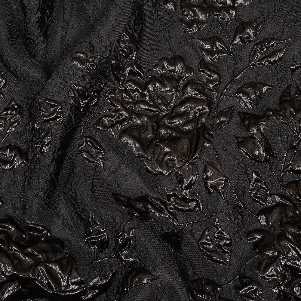 Metallic Black Roses and Leaves Luxury Brocade - Joann Fabrics