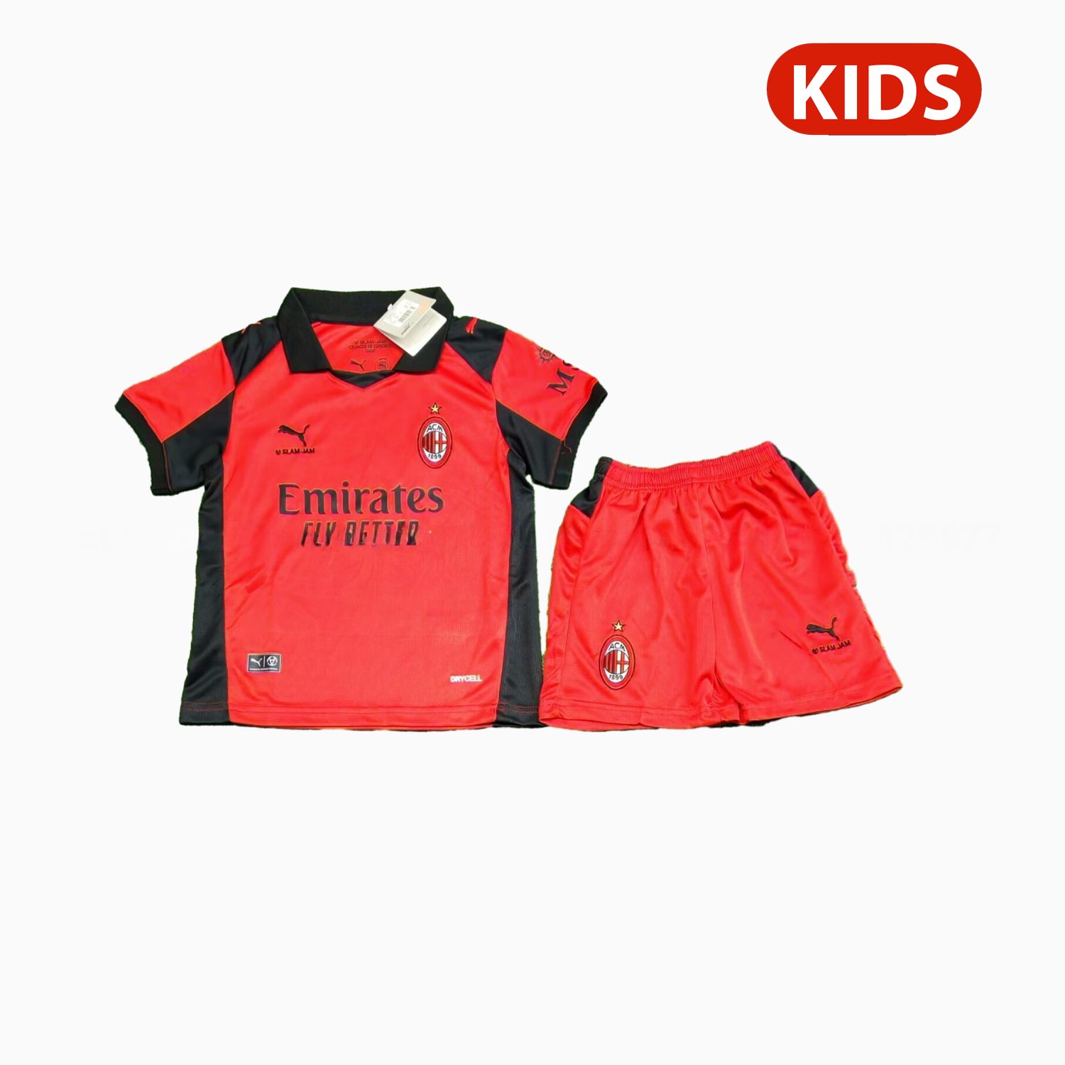 AC Milan 25-26 Fourth Red Kids Kit - UnitedFutballJersey