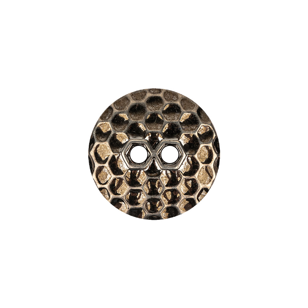 Italian Gunmetal Circles Textured 2-Hole Metal Whistle Button - 28L/18mm - Joann Fabrics