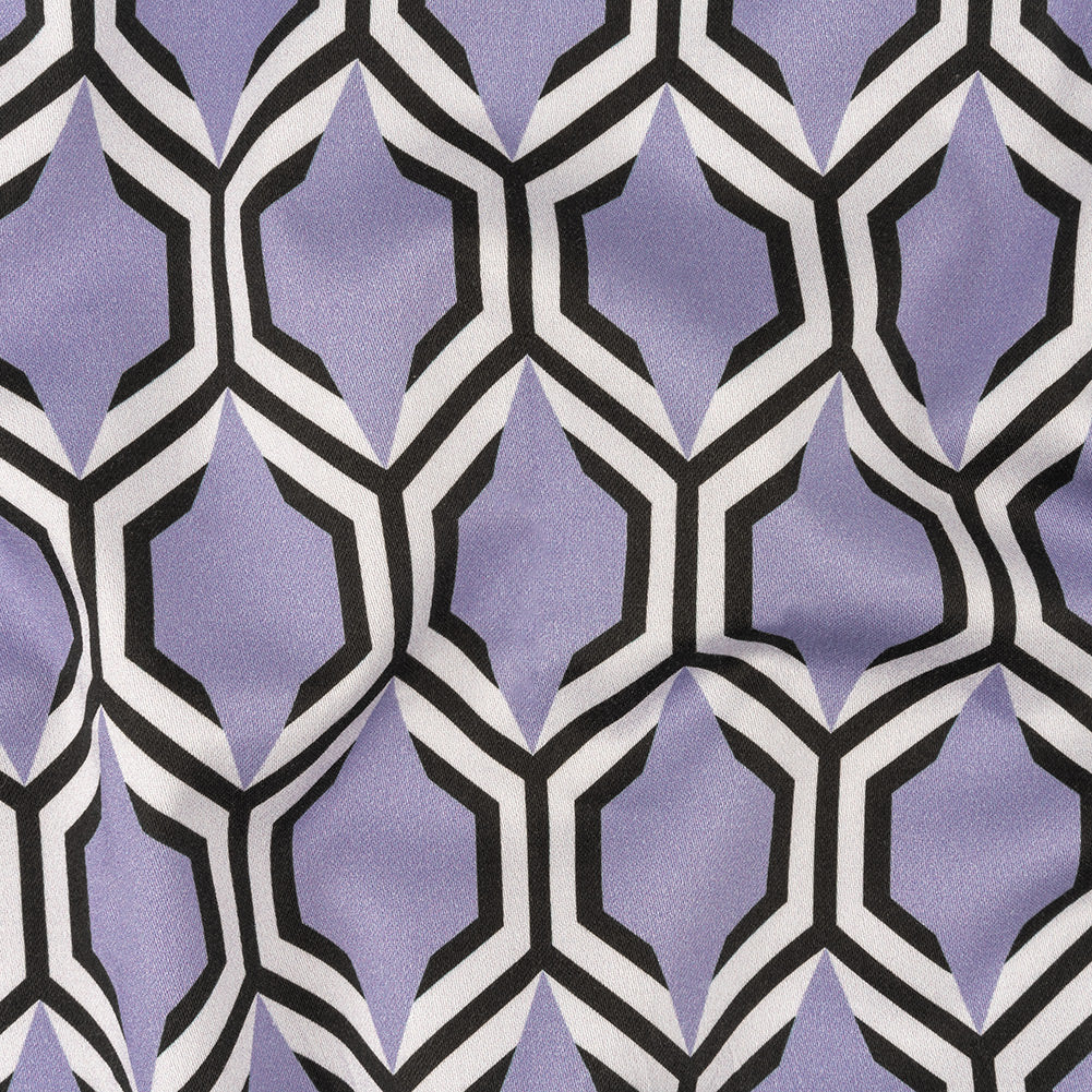 Stretch Cotton Sateen - Lavender Honeycomb Geometric - Sweet as Honey Print - Mood Exclusive Wisteria Collection - Joann Fabrics