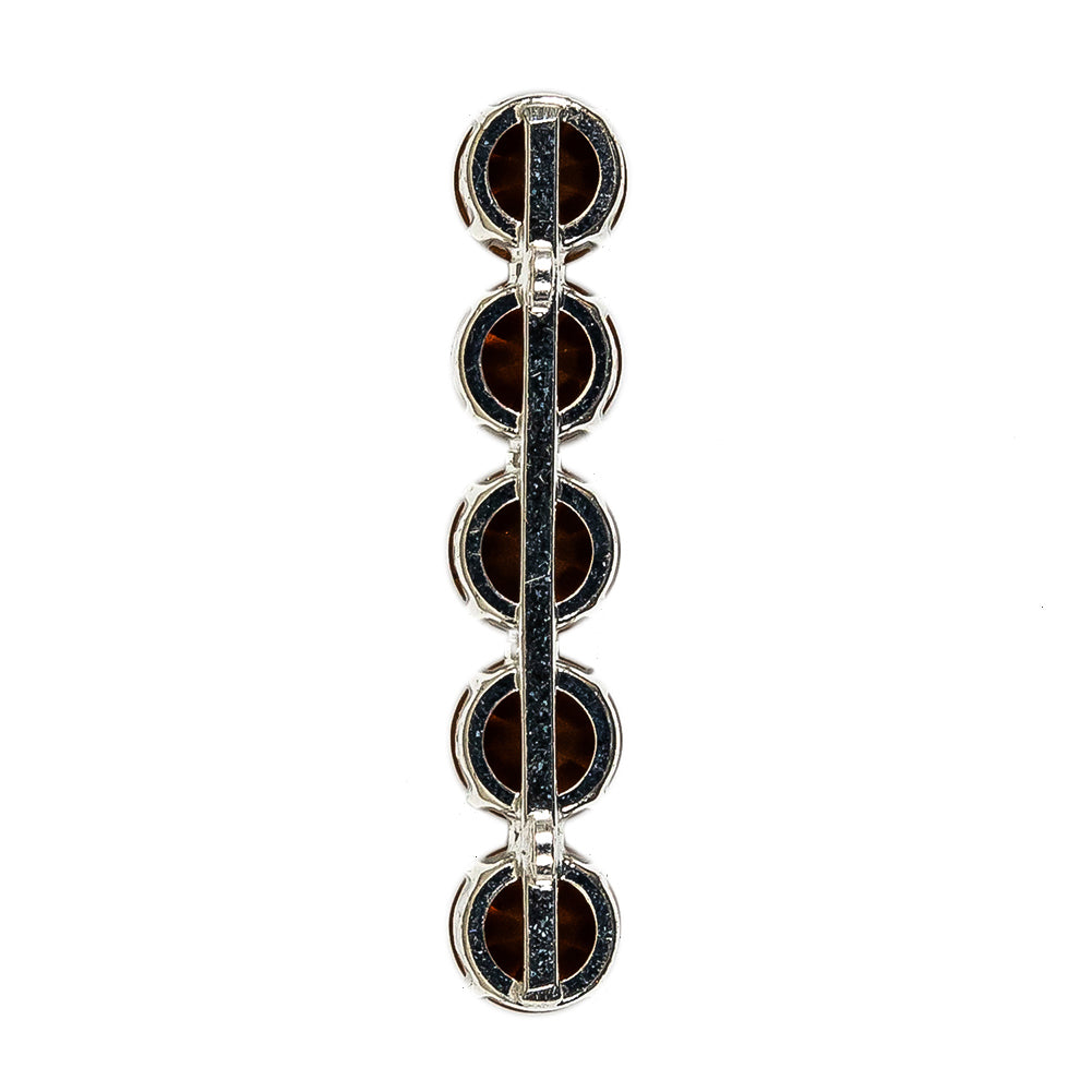 Vintage Crystal Rhinestones and Silver Metal Dress Bar Ornament - 2.215