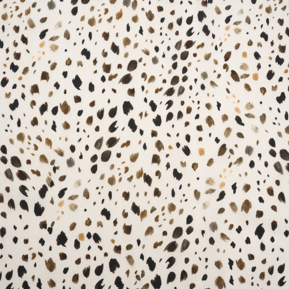 Cotton Poplin - Cream and Brown Animal Spots - Mood Exclusive Dappled Daring Print - Joann Fabrics