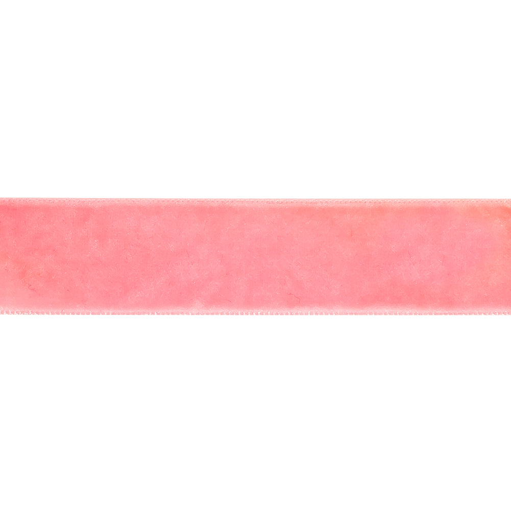 Flamingo Pink Single Face Velvet Ribbon - 0.75