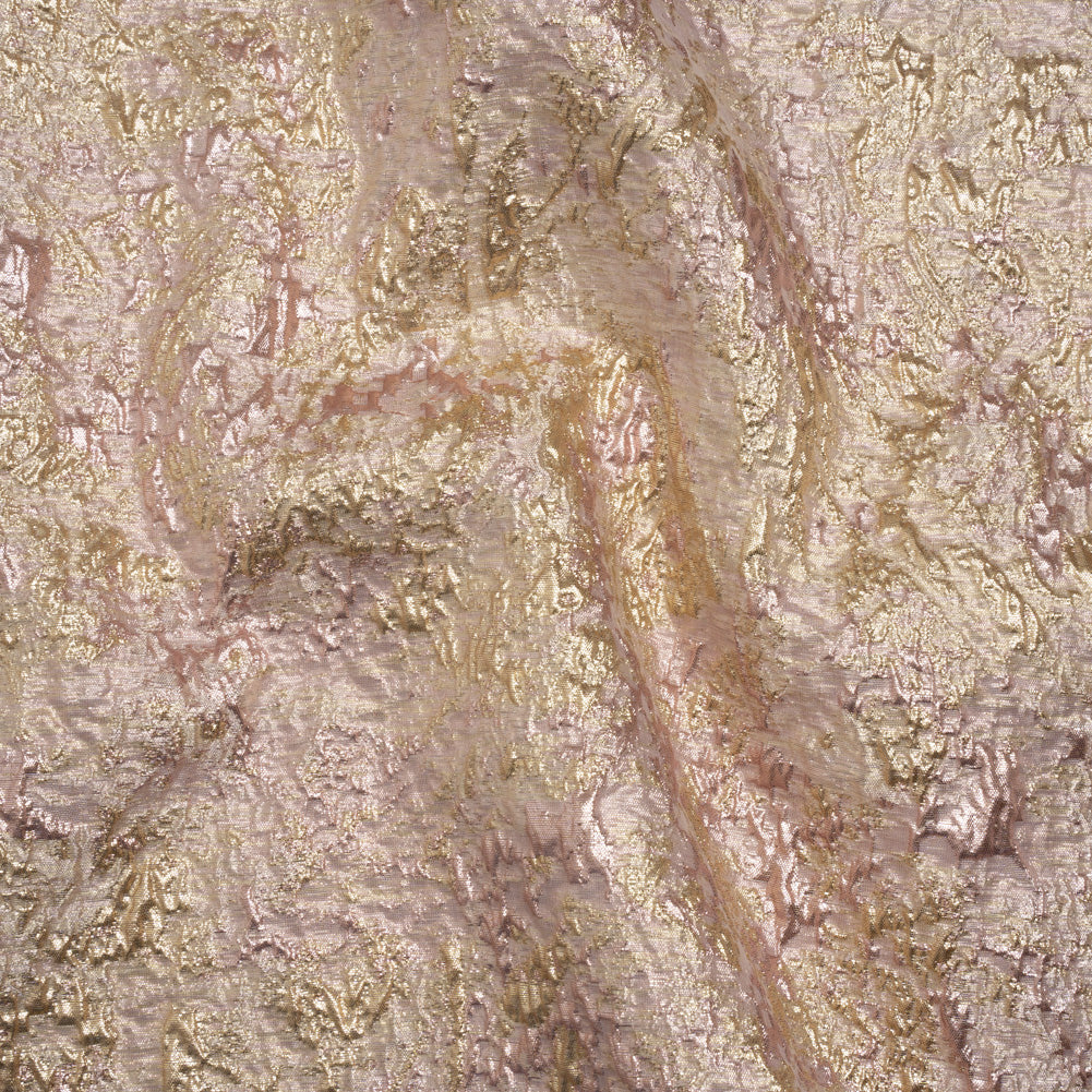 Metallic Brocade - Pale Pink and Gold Abstract Sponge Texture - Joann Fabrics