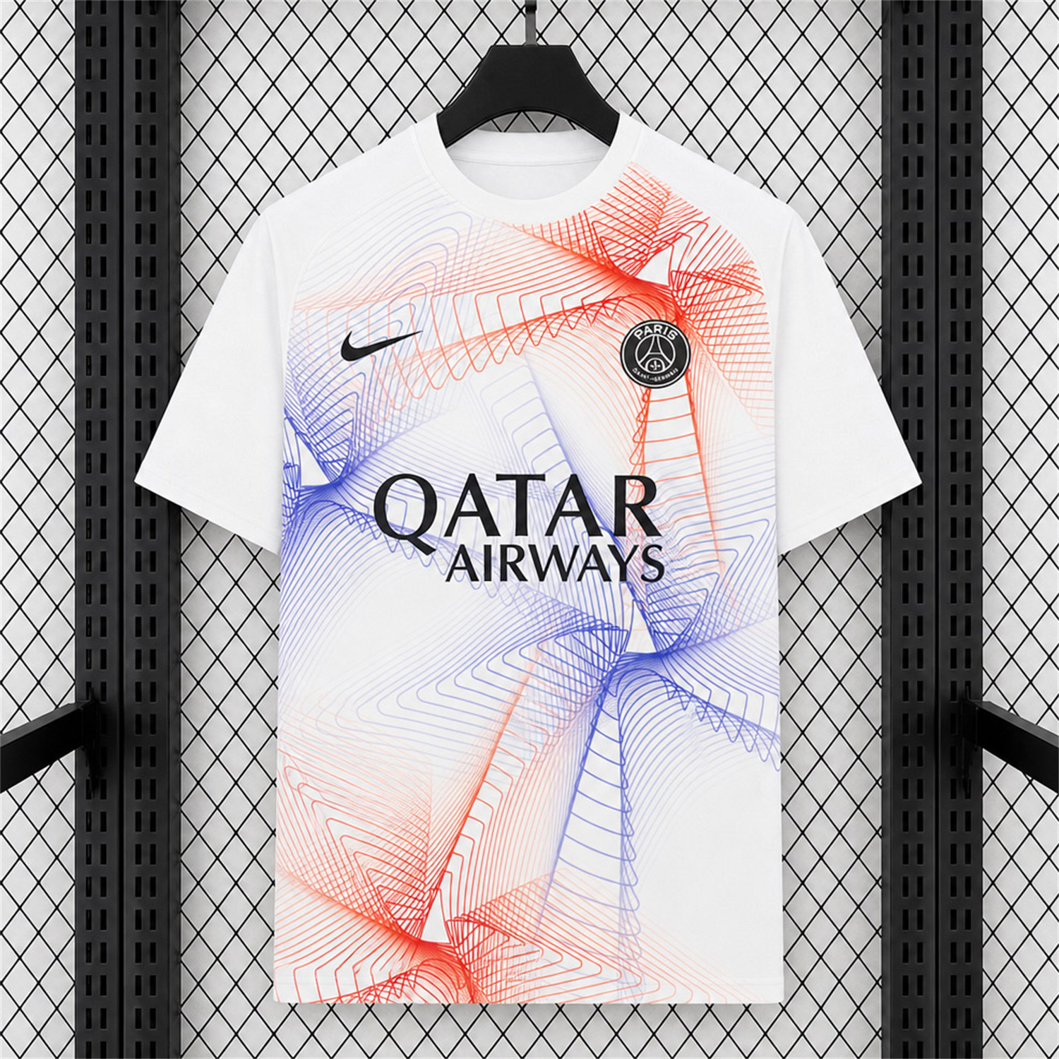 Paris Saint-Germain PSG 26-27 Champions League White Blue Pre-Match Jersey - Fans Version - UnitedFutballJersey