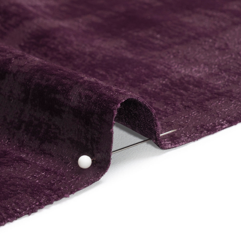 Kasa Eggplant Crosshatching Embossed Knit Velvet - Joann Fabrics