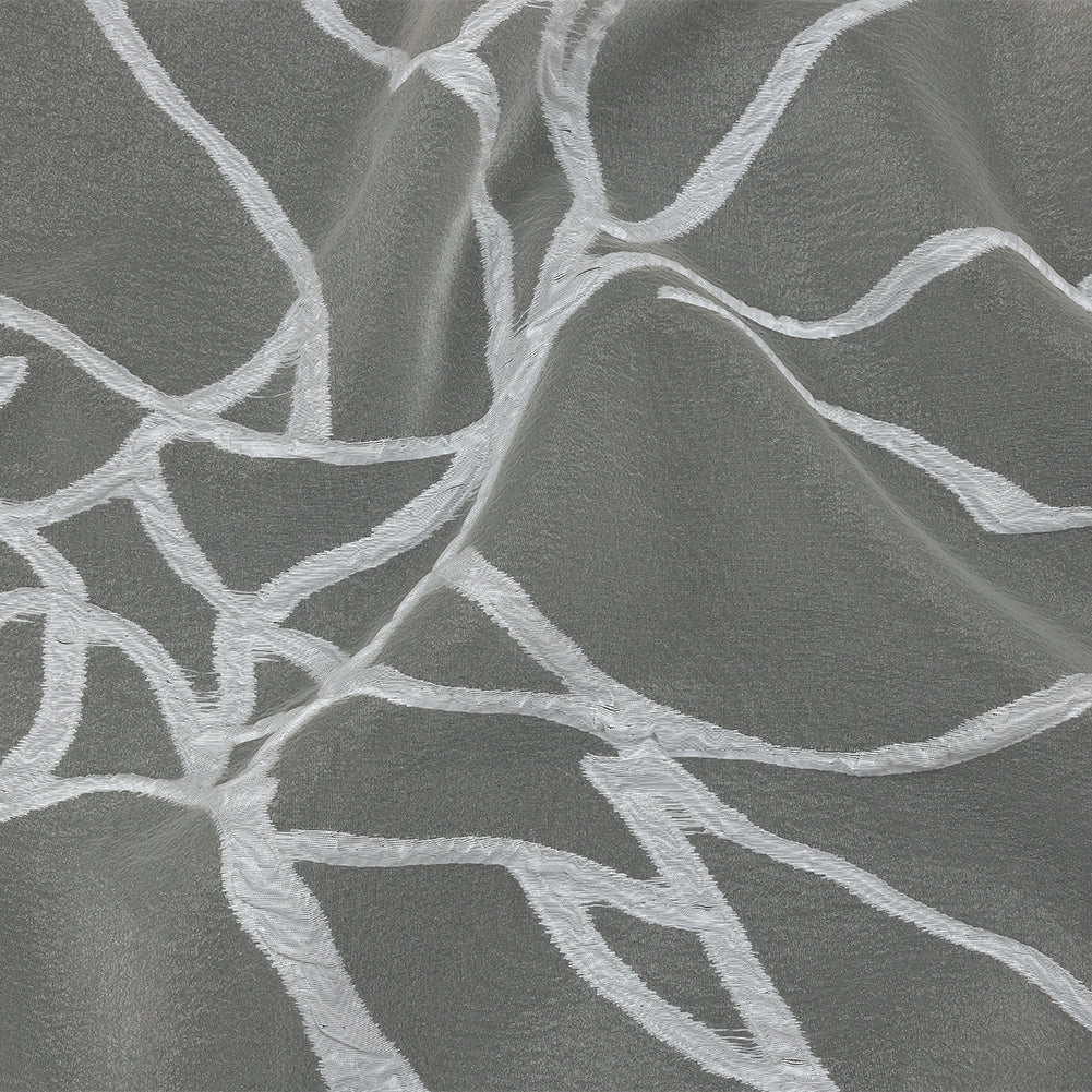 Metallic White Abstract Lines Luxury Burnout Brocade - Joann Fabrics