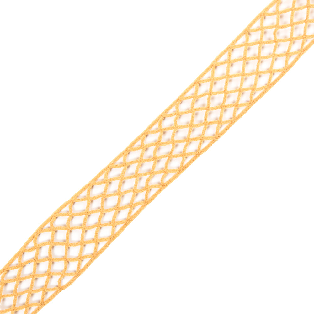 Mustard Criss Cross Chenille Trim - 2