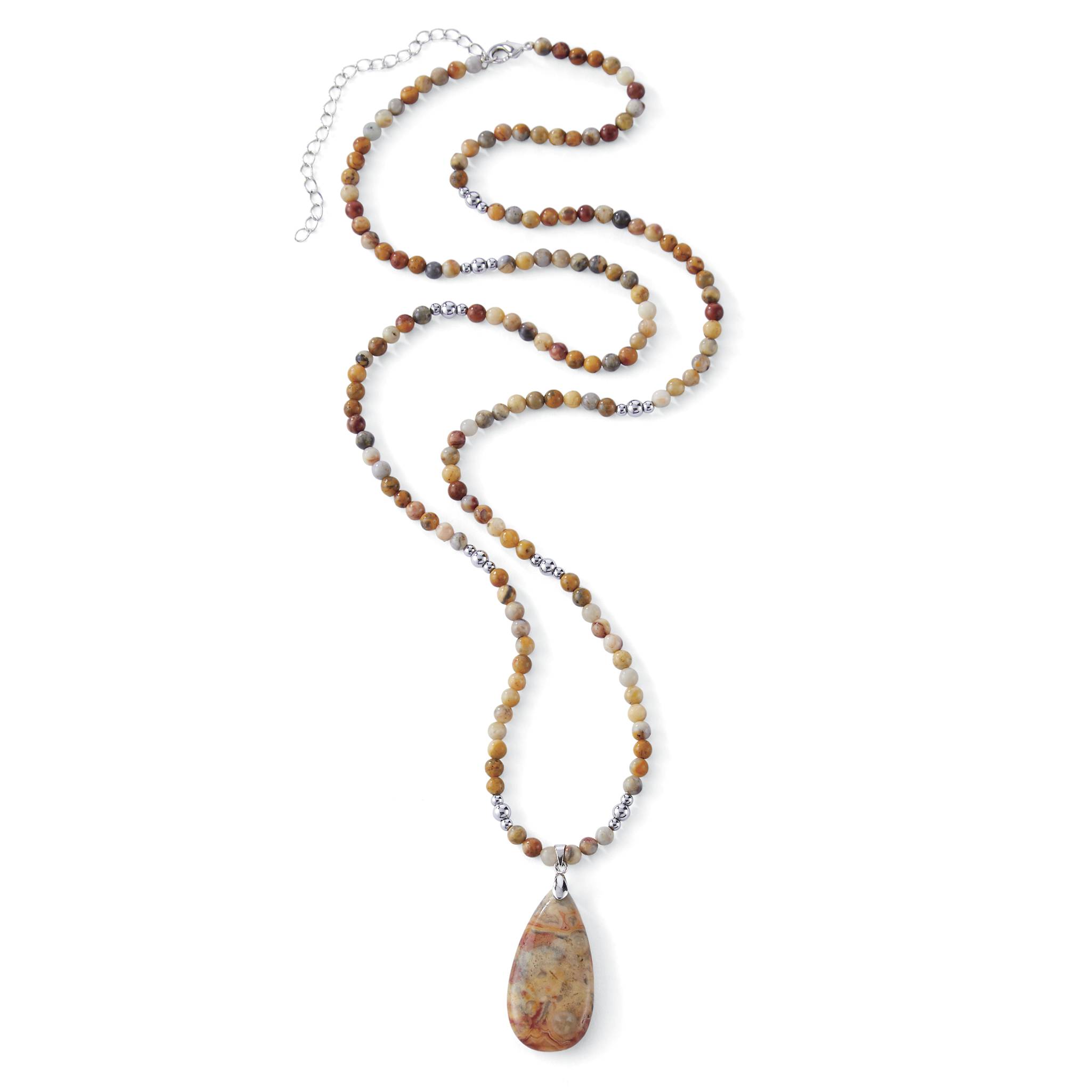 Agate & Hematite Necklace, Lobster Clasp, Genuine Stone - Northstyle Catalog