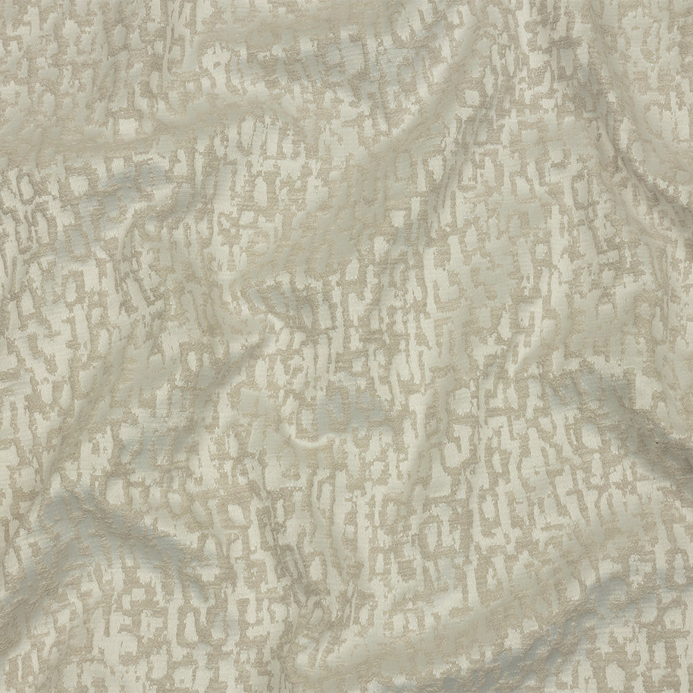 Cotton and Recycled Polyester Drapery Jacquard - Ivory Bark-Like Abstract - British Imported - Joann Fabrics