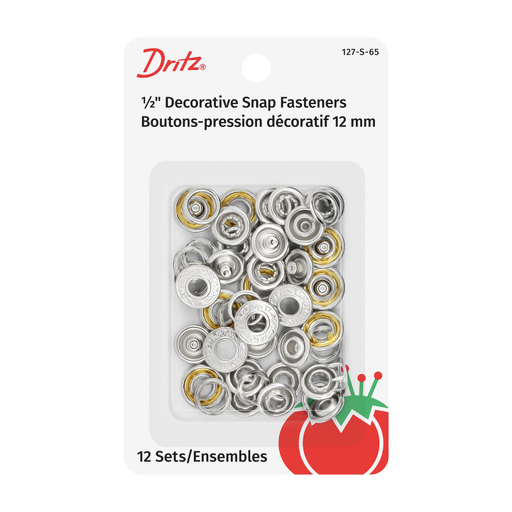 Dritz Decorative Snap Fasteners - 12mm Nickel - 12 sets - Joann Fabrics