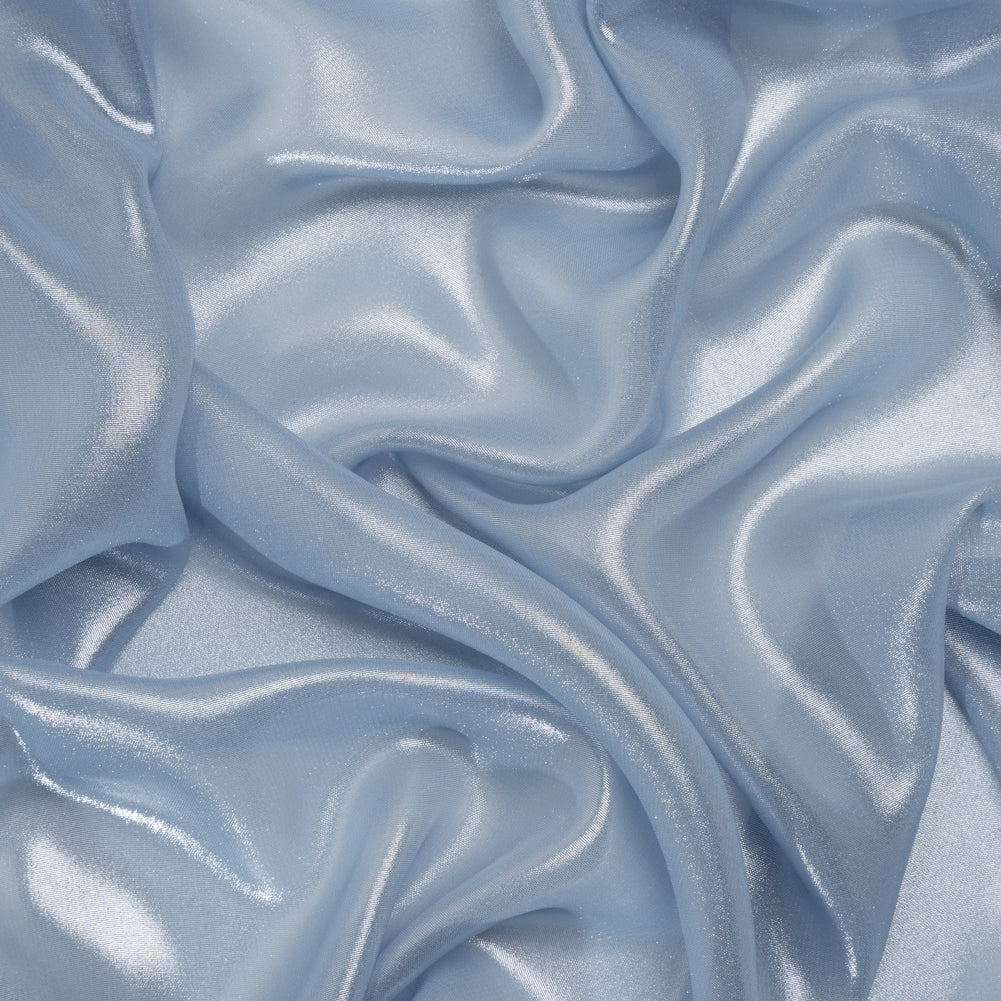 Liquid Sheen Metallic Polyester Chiffon - Silver on Blue - Liquid Sheen Chiffon Collection - Joann Fabrics