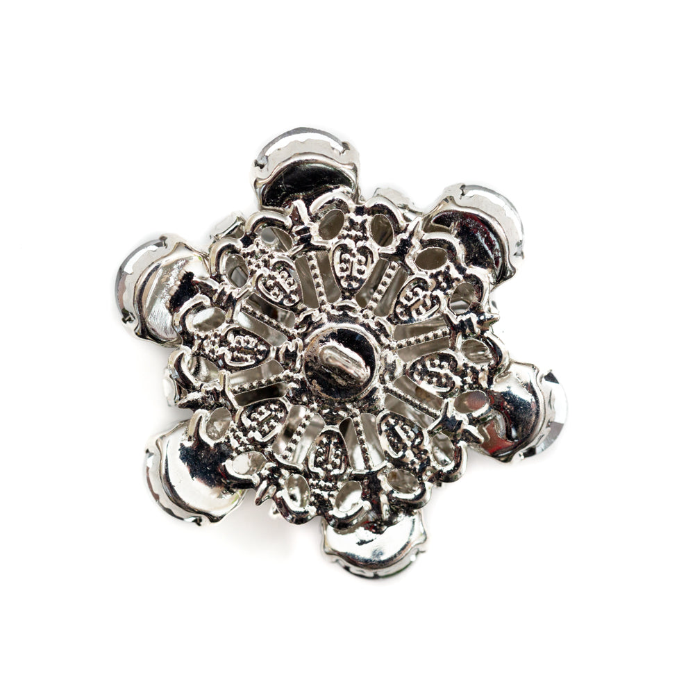 Italian Silver, Gunmetal and Crystal Rhinestone Button - 52L/33mm - Joann Fabrics
