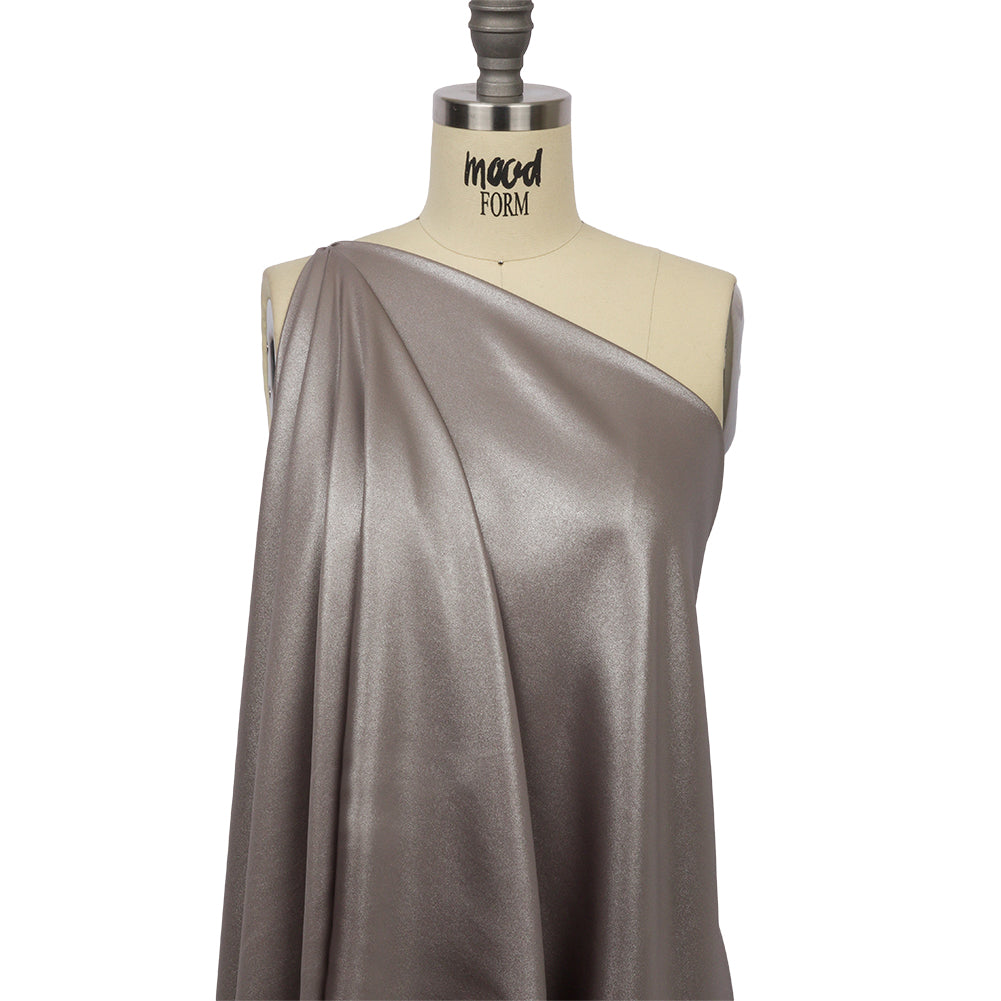Ultra-Smooth Polyester Georgette with Foiling - Taupe and Silver - Valeria Collection - Joann Fabrics