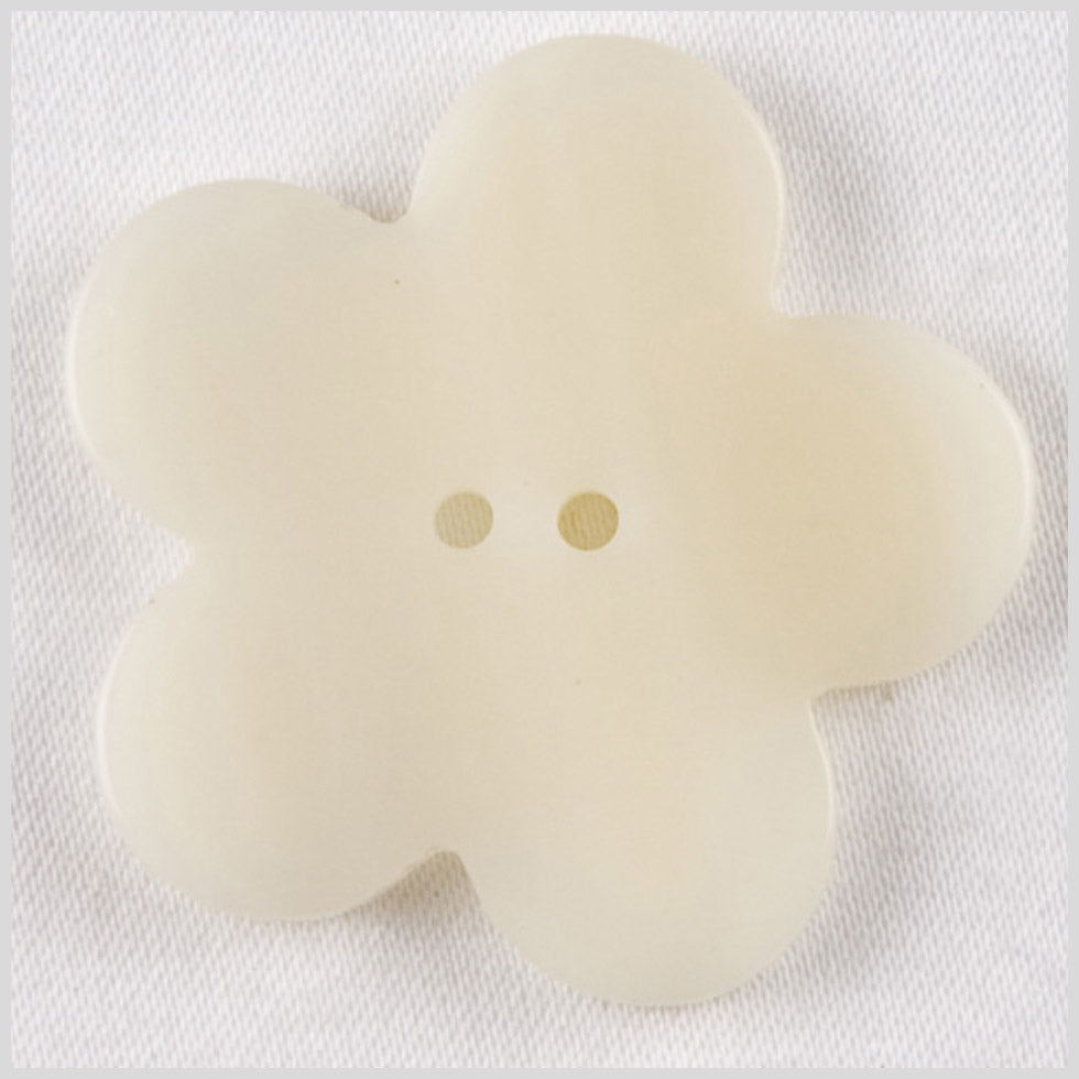 Flower-Shaped Plastic 2-Hole Button - 28L/18mm - Ivory - Joann Fabrics