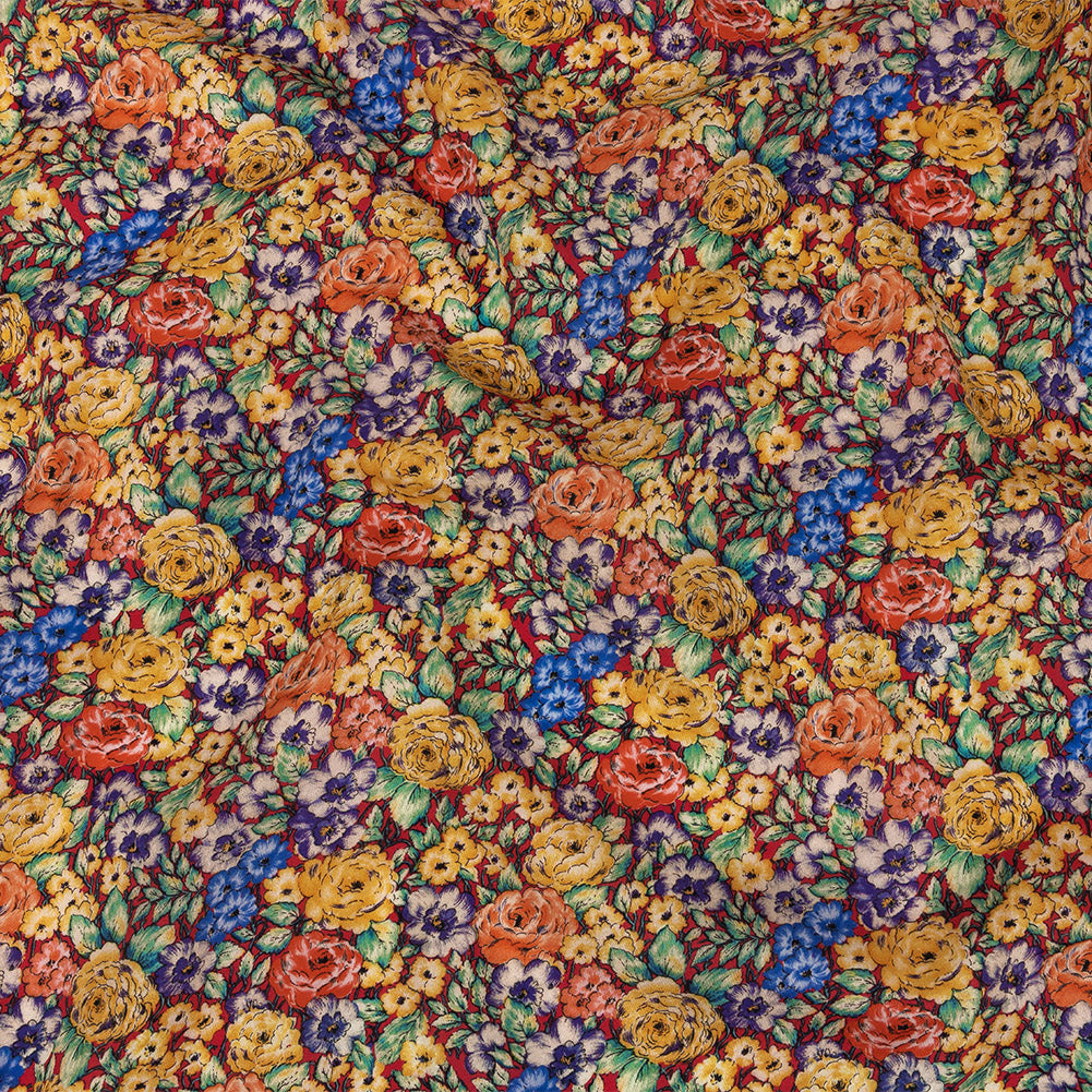Mood Exclusive Red Bountiful Blossoms Cotton Voile - Joann Fabrics