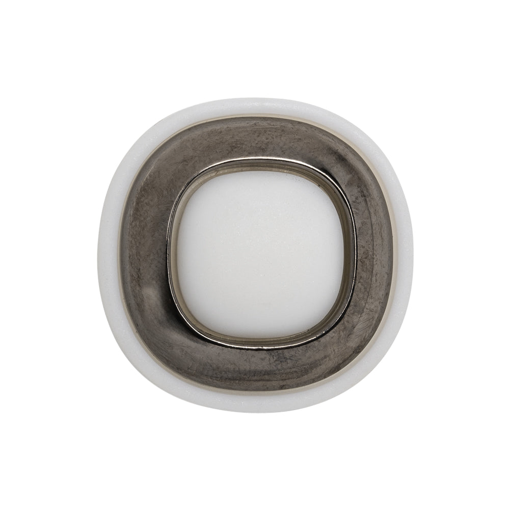 2-Piece Plastic Shank Back Button - White and Gunmetal - 40L/25.5mm - Joann Fabrics