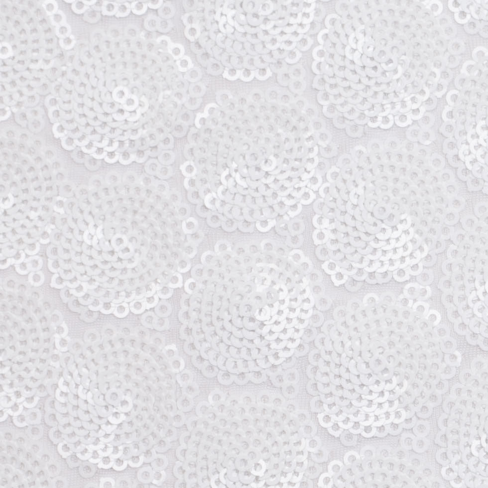 Polyester Mesh with Clustered Baby Sequins - White - Joann Fabrics
