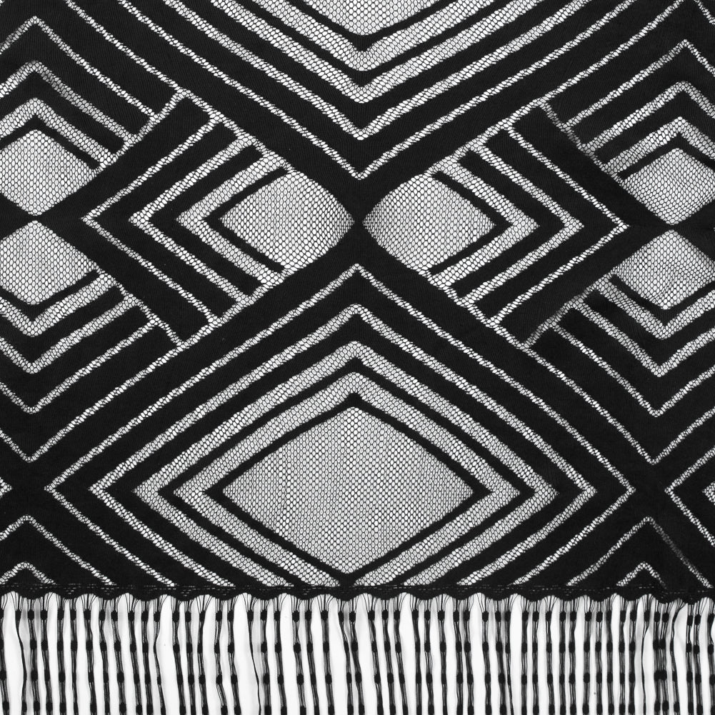 Black Geometric Fringe Panel - Joann Fabrics