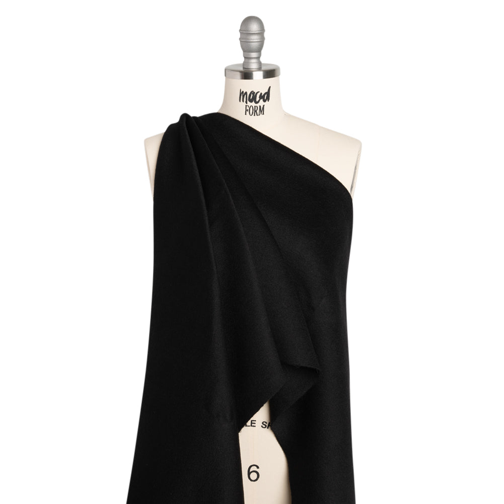 Virgin Wool and Cashmere Double Cloth Coating - Black - Astana Collection - Joann Fabrics