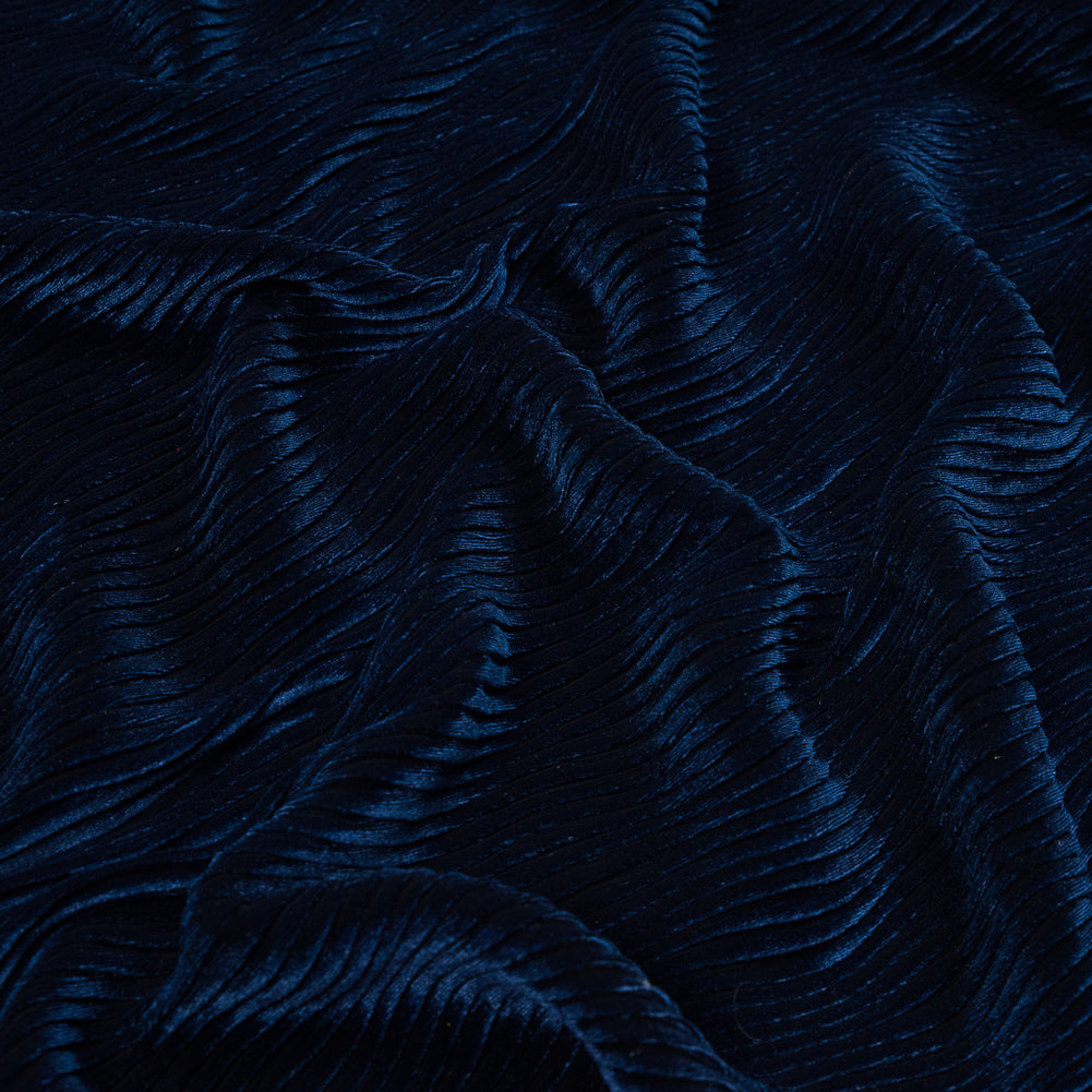 Wavy Crinkled Velour - Estate Blue - Yvonne Collection - Joann Fabrics