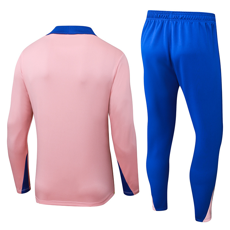 2025/2026 France Half-Pull Training Suit Pink Football Shirt 1:1 Thai Quality Set