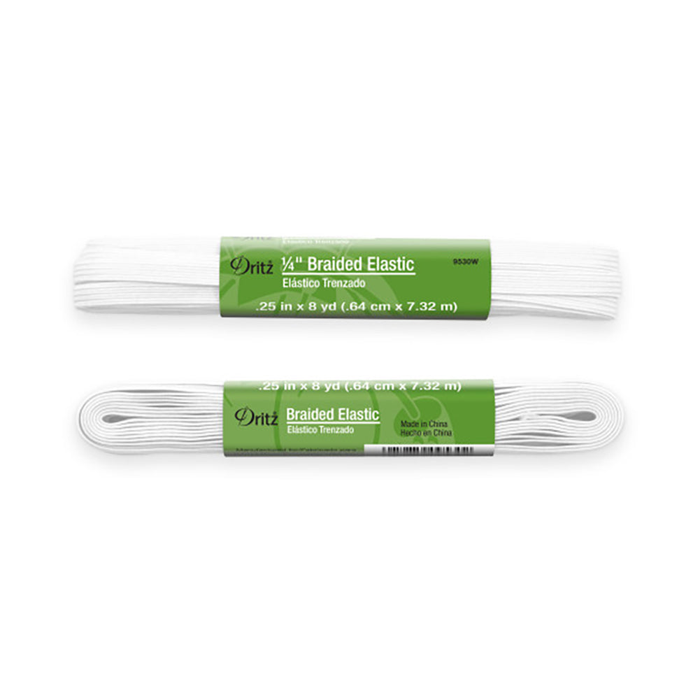 Dritz Braided Elastic - White - 0.25