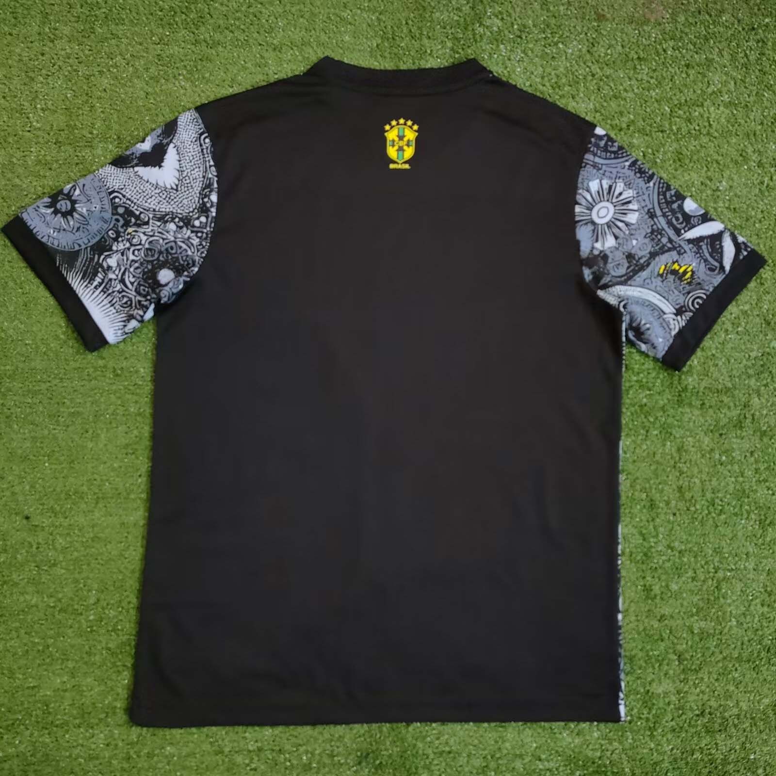 2024-2025 Brazil Special Edition Jesus Black Gray Soccer Jersey