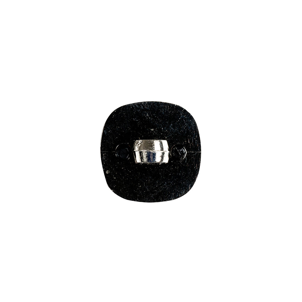 Black and Silver 2-Piece Dome-Shaped Rounded Square Shank Back Button - 24L/15mm - Joann Fabrics