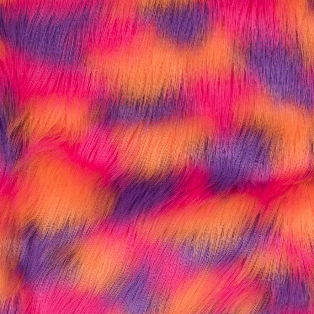Faux Fur - Vibrant Orange, Pink and Purple Spots - Joann Fabrics