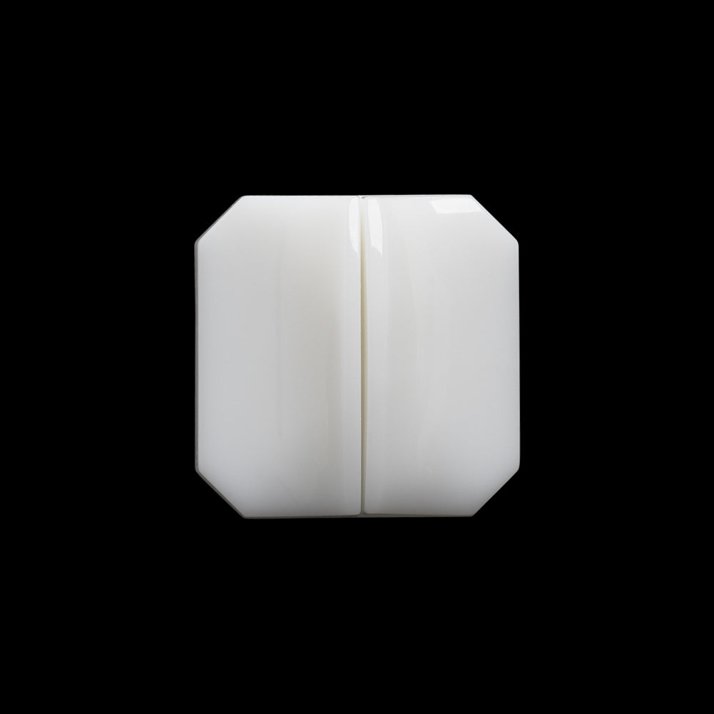 Square Plastic Shank Back Button Made in Italy - 30L/19mm - White Center Ridge - Joann Fabrics