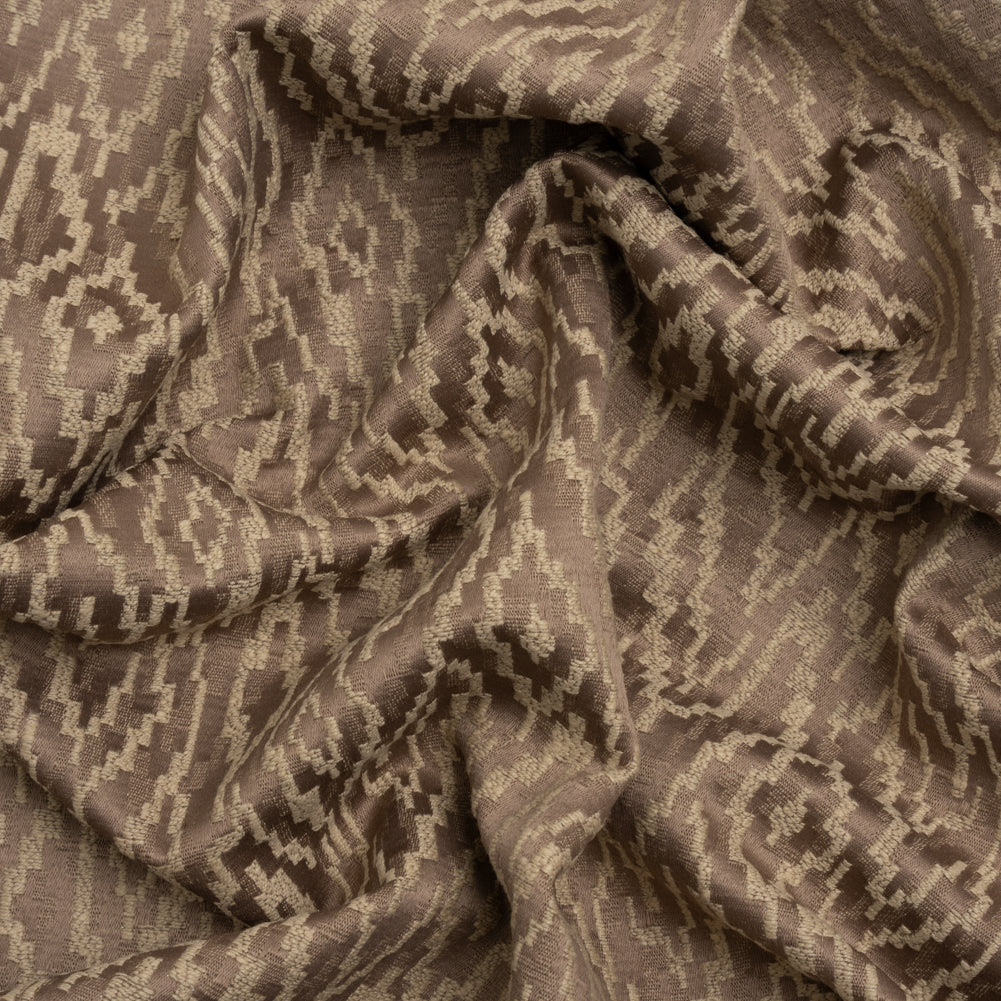 Geometric Recycled Polyester and Cotton Drapery Jacquard - Rosewood - British Imported - Joann Fabrics
