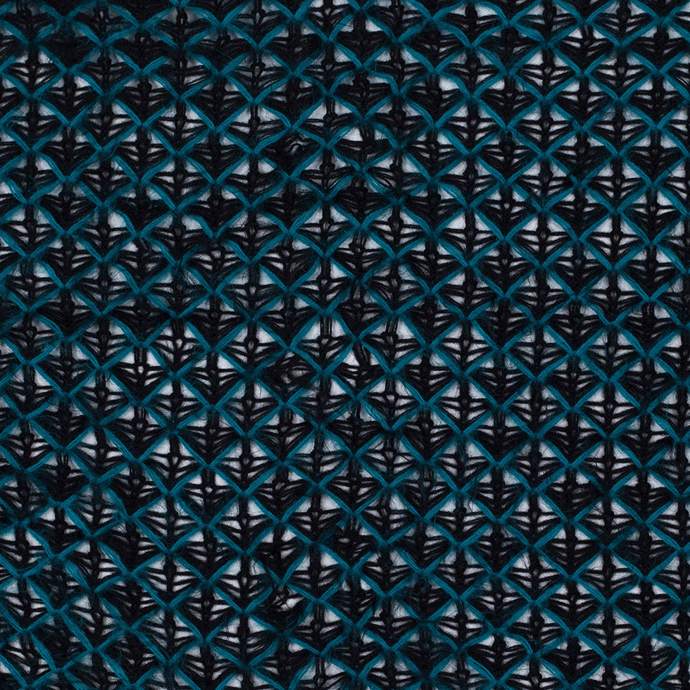Lacey Diamonds Acrylic Knit - Black and Teal - Joann Fabrics