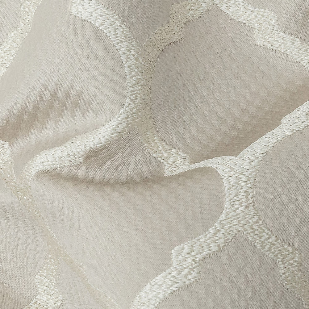 Satin-Faced Jacquard - Oyster Moroccan Quatrefoil - British Imported - Joann Fabrics