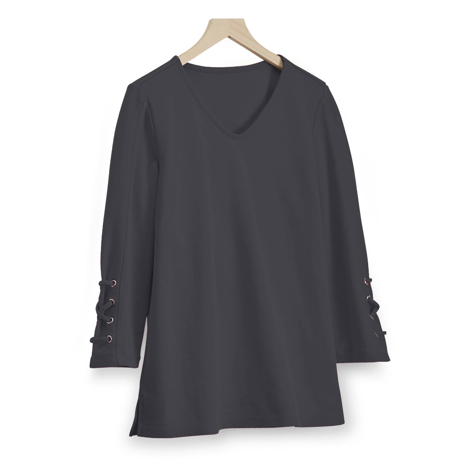 Three Quarter Criss Cross Sleeve Knit Top - Northstyle Catalog