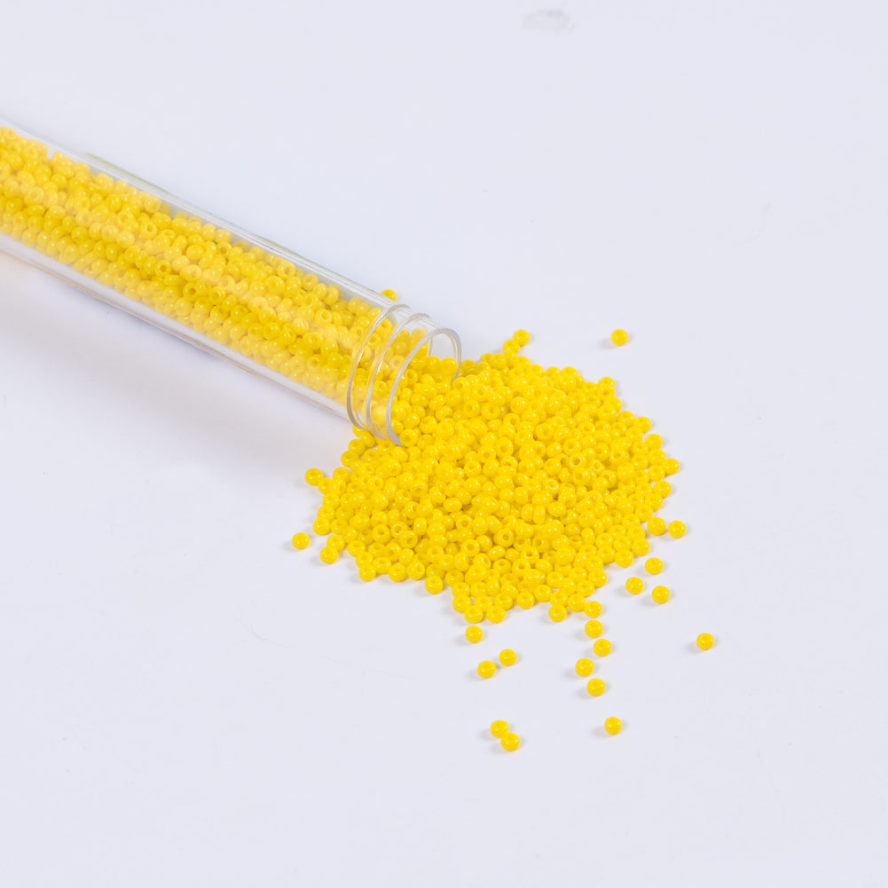 Lemon Yellow Opaque Czech Seed Beads - Size 10 - Joann Fabrics
