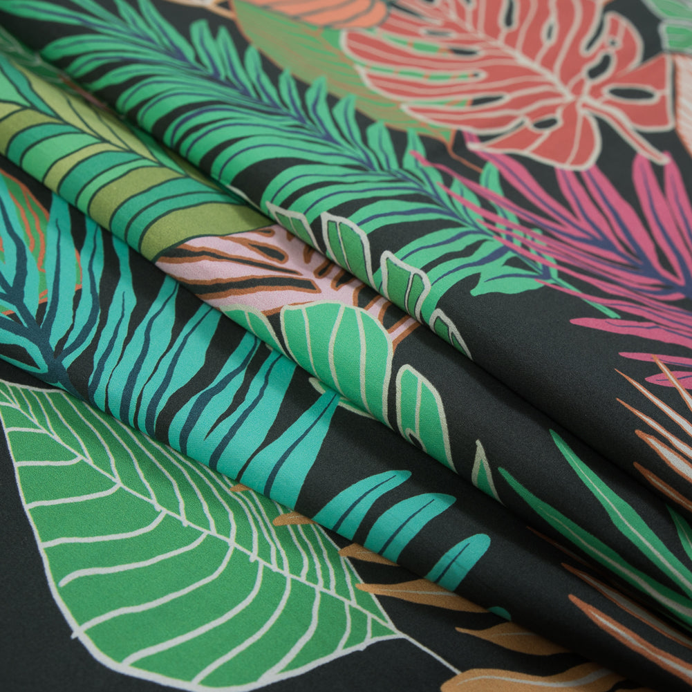 Mood Exclusive Fogliame Vivido Black Cotton Poplin - Joann Fabrics