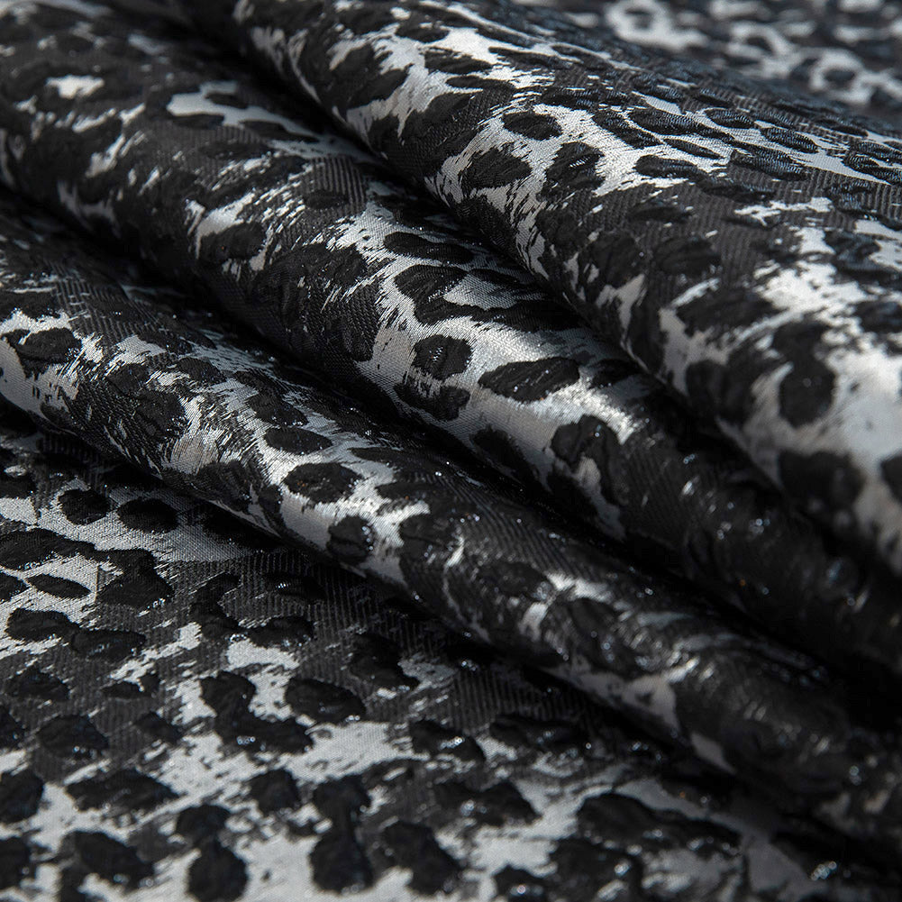 Metallic After Dark and Silver Leopard Patterned Luxury Brocade - Joann Fabrics