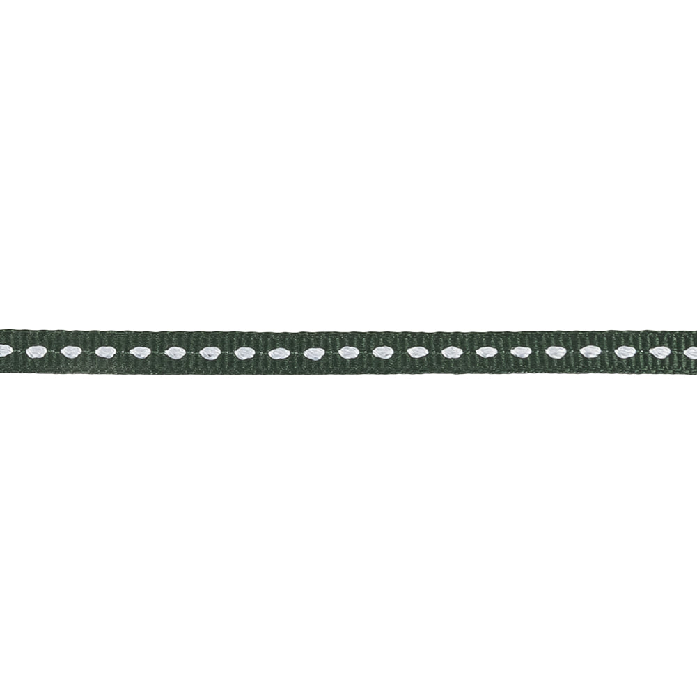 Mountain View Grosgrain Ribbon with Bright White Stitching - 0.25
