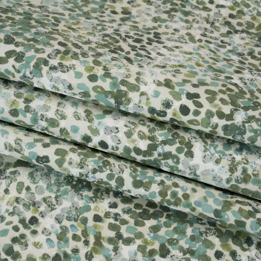 Drapery Jacquard Print - Jade Bouncing Spots - British Imported - Joann Fabrics