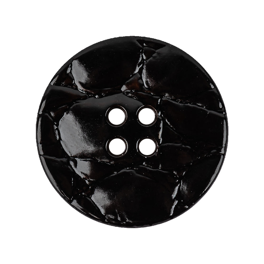 Italian Glossy Midnight Brown Abstract Molded 4-Hole Faux Leather Button - 44L/28mm - Joann Fabrics