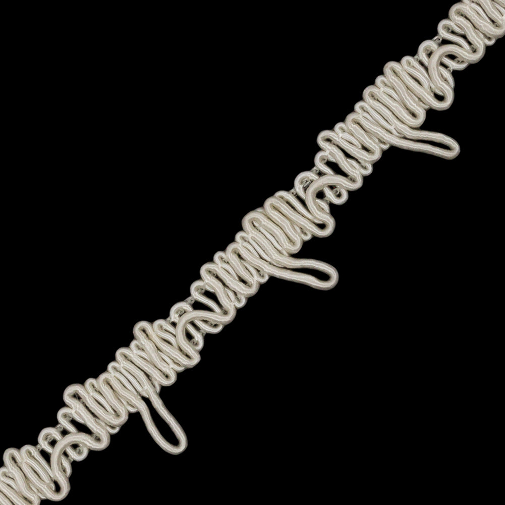 Famous NYC Designer Ivory Button Loop Gimp Braided Trim - 0.75