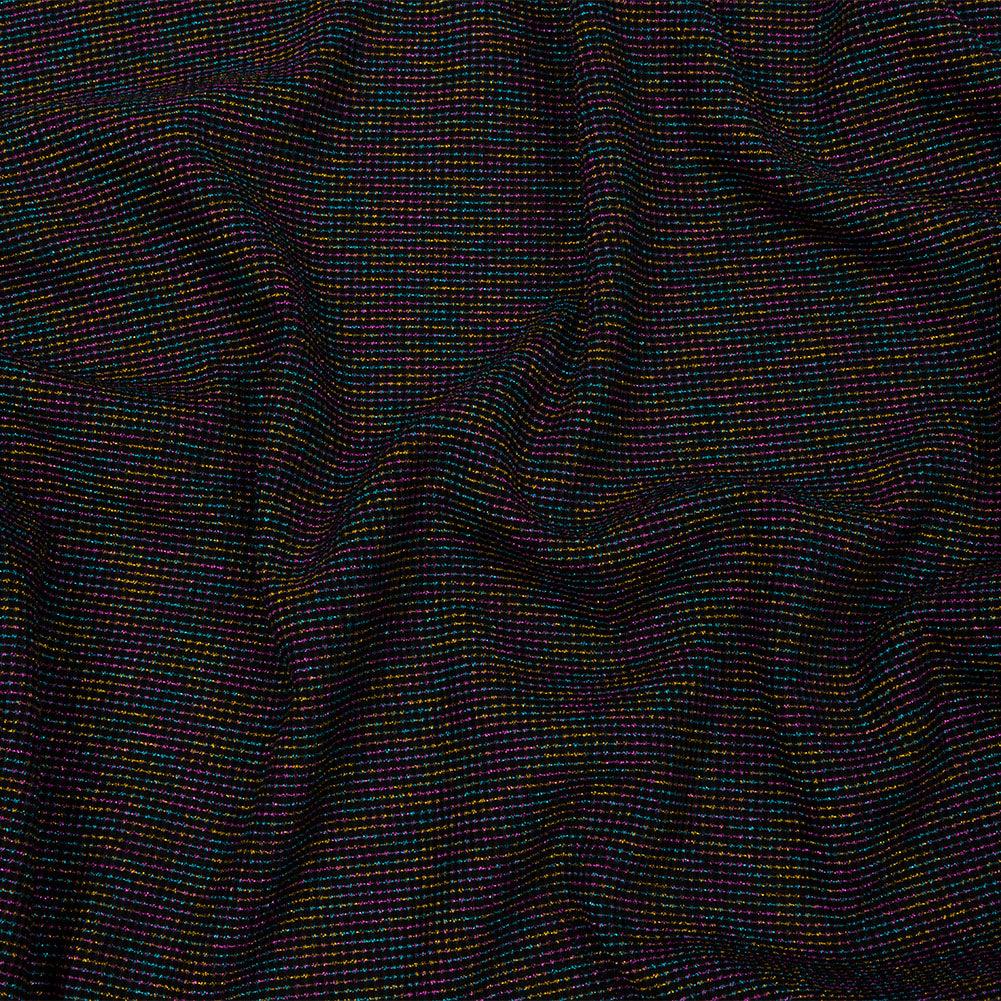 Black and Metallic Rainbow Stretch Rib Knit - Joann Fabrics