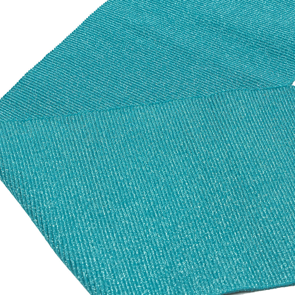 Shark Green Sparkle Rib Knit Trim - 7