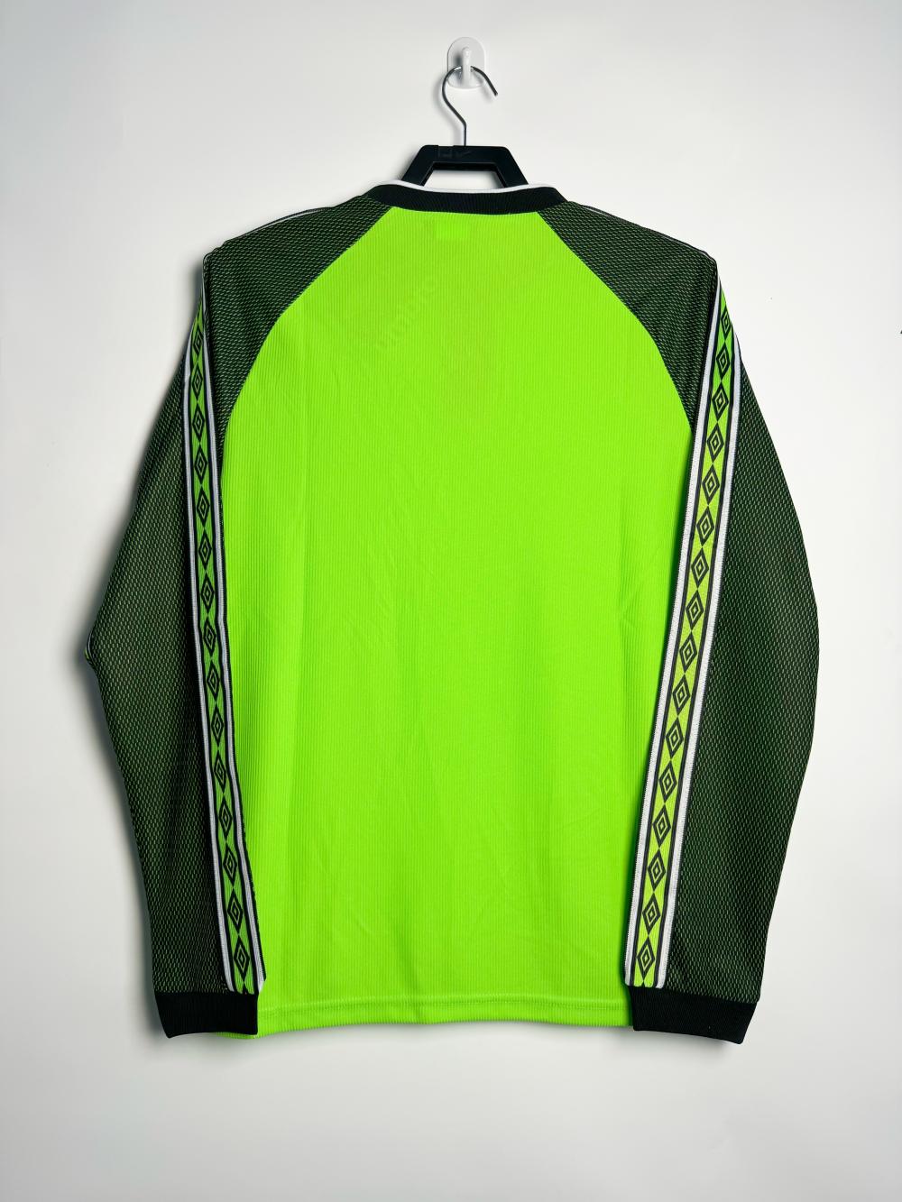 1998-1999 Retro Long Sleeve Manchester United Goalkeeper Football Shirt 1:1 Thai Quality