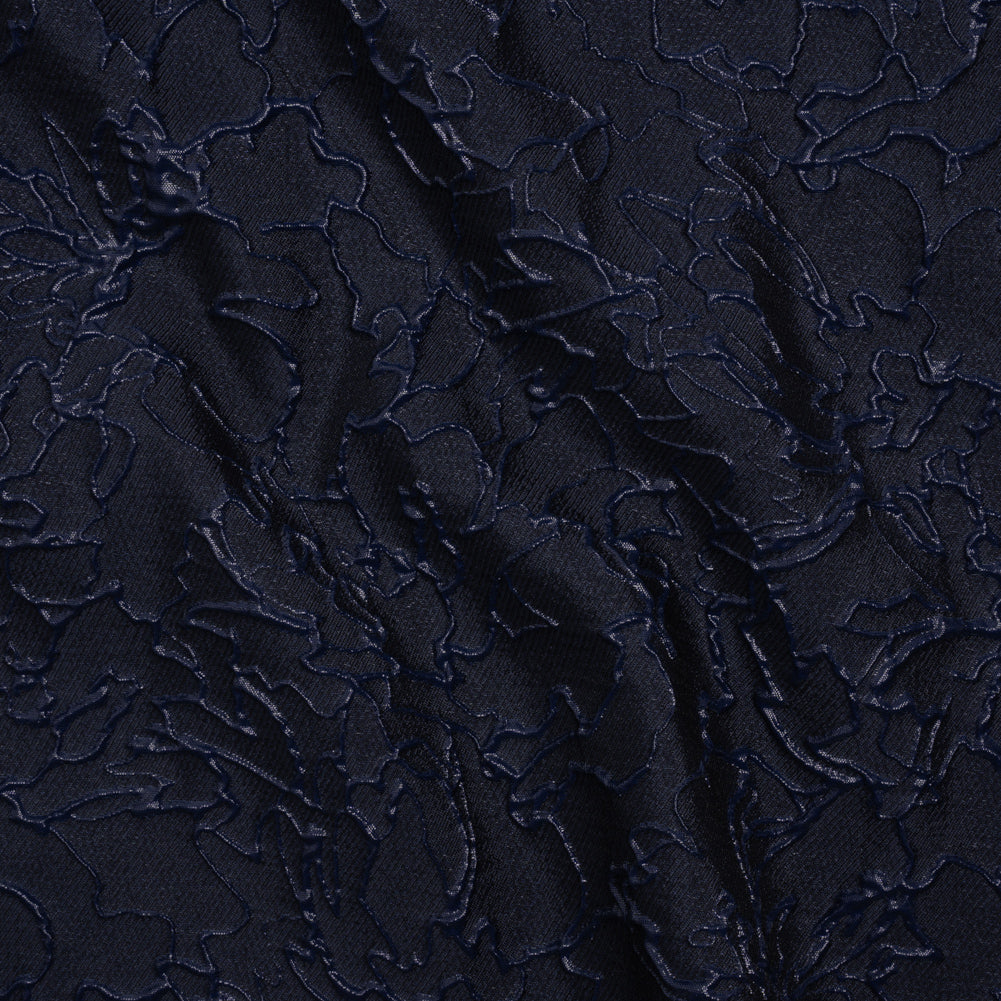 Metallic Luxury Brocade - Navy Floral Outlines - Joann Fabrics