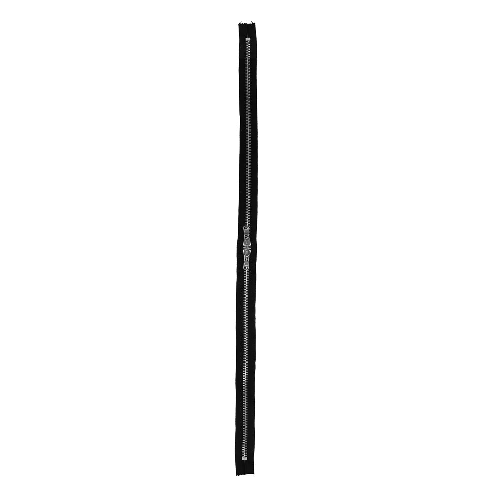 Lampo 2 Way Black and Silver Closed Ended Metal Zipper - 31