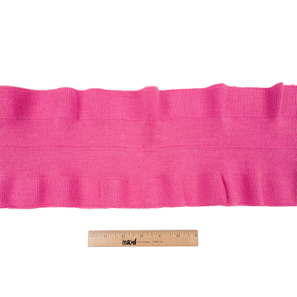 Bubblegum Pink Ruffled Foldover Rib Knit Trim - 37