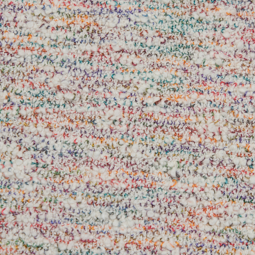 Multicolor and Ivory Crepe-Back Boucled Cotton Tweed - Joann Fabrics